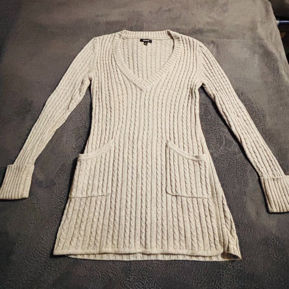 Gray and Silver V-Neck Sweater from the Express Store